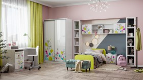 Детская комната Флер (Белый/корпус Выбеленное дерево) в Среднеколымске - srednekolymsk.katalogmebeli.com | фото