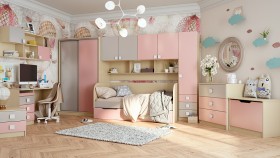 Детская комната Грэйси (Розовый/Серый/корпус Клен) в Среднеколымске - srednekolymsk.katalogmebeli.com | фото 13