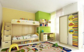 Детская комната Клаксон (Бежевый/корпус Клен) в Среднеколымске - srednekolymsk.katalogmebeli.com | фото 3
