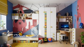 Детская комната Клаксон без машинок (Белый/корпус Клен) в Среднеколымске - srednekolymsk.katalogmebeli.com | фото