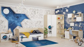 Детская комната Санни (Белый/корпус Клен) в Среднеколымске - srednekolymsk.katalogmebeli.com | фото 2
