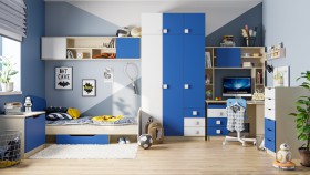Детская комната Скай (Синий/Белый/корпус Клен) в Среднеколымске - srednekolymsk.katalogmebeli.com | фото 1