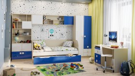 Детская комната Скай Люкс (Синий/Белый/корпус Клен) в Среднеколымске - srednekolymsk.katalogmebeli.com | фото