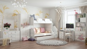 Детская комната Совушки (Белый/корпус Выбеленное дерево) в Среднеколымске - srednekolymsk.katalogmebeli.com | фото 3