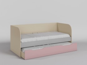 Диван-кровать Грэйси (Розовый/Серый/корпус Клен) в Среднеколымске - srednekolymsk.katalogmebeli.com | фото