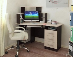 Компьютерный стол Каспер (венге/лоредо) в Среднеколымске - srednekolymsk.katalogmebeli.com | фото