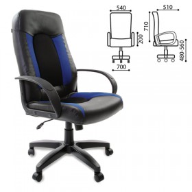 Кресло офисное BRABIX Strike EX-525 (сине-черный) в Среднеколымске - srednekolymsk.katalogmebeli.com | фото