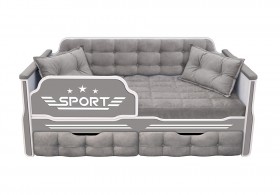 Кровать 160 серии Спорт 2 ящика 45 Серый (подушки) в Среднеколымске - srednekolymsk.katalogmebeli.com | фото