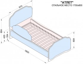 Кровать 170 Атлет 96 Серый (мягкий бортик) в Среднеколымске - srednekolymsk.katalogmebeli.com | фото 2
