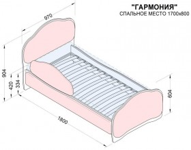 Кровать 170 Гармония 08 Шоколад (мягкий бортик) в Среднеколымске - srednekolymsk.katalogmebeli.com | фото 2