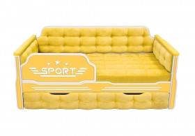 Кровать 170 серии Спорт 1 ящик 74 Жёлтый (мягкие боковые накладки) в Среднеколымске - srednekolymsk.katalogmebeli.com | фото