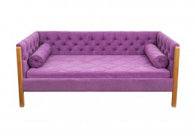 Кровать 180 серии Леди  32 Фиолетовый (подушка валик) в Среднеколымске - srednekolymsk.katalogmebeli.com | фото