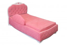 Кровать 190 Гармония Lux 36 Розовый (мягкий бортик) в Среднеколымске - srednekolymsk.katalogmebeli.com | фото