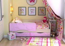 Кровать Алиса КР-812 1,6 Белфорд/Розовый металлик в Среднеколымске - srednekolymsk.katalogmebeli.com | фото