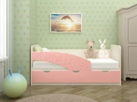 Кровать Бабочки 1,6м (Розовый металлик) в Среднеколымске - srednekolymsk.katalogmebeli.com | фото 1