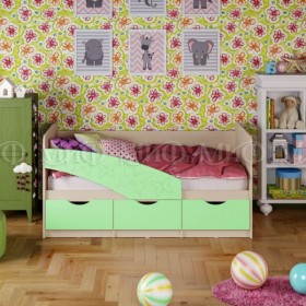 Кровать Бабочки 1,6м (Салат матовый) в Среднеколымске - srednekolymsk.katalogmebeli.com | фото