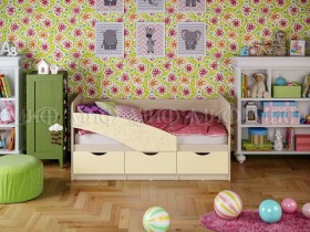 Кровать Бабочки 1,6м (Ваниль матовый) в Среднеколымске - srednekolymsk.katalogmebeli.com | фото