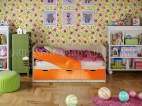 Кровать Бабочки 1,8м (Оранжевый металлик) в Среднеколымске - srednekolymsk.katalogmebeli.com | фото