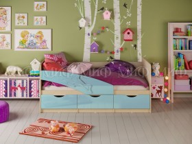 Кровать детская 1,6м Дельфин (Голубой матовый) в Среднеколымске - srednekolymsk.katalogmebeli.com | фото