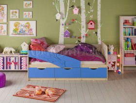 Кровать детская 1,6м Дельфин (Синий матовый) в Среднеколымске - srednekolymsk.katalogmebeli.com | фото