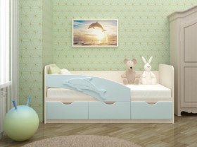 Кровать детская 1,6м Дельфин (Розовый металлик) в Среднеколымске - srednekolymsk.katalogmebeli.com | фото 1