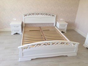 Кровать Грация-1 из массива сосны 900*2000 Белый античный в Среднеколымске - srednekolymsk.katalogmebeli.com | фото 9