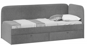 Кровать «Молли» с мягкой обивкой (900) тип 1 (Микровелюр Scandi Graphite 22) в Среднеколымске - srednekolymsk.katalogmebeli.com | фото 1