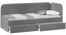 Кровать «Молли» с мягкой обивкой (900) тип 1 (Микровелюр Scandi Graphite 22) в Среднеколымске - srednekolymsk.katalogmebeli.com | фото 2