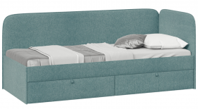 Кровать «Молли» с мягкой обивкой (900) тип 1 (Микровелюр Scandi Indigo 11) в Среднеколымске - srednekolymsk.katalogmebeli.com | фото