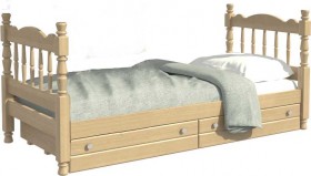 Кровать одинарная Аленка из массива сосны 800*1890 Сосна в Среднеколымске - srednekolymsk.katalogmebeli.com | фото