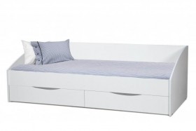 Кровать одинарная "Фея - 3" (симметричная) New/(белый / белый / ДВПО: белый) в Среднеколымске - srednekolymsk.katalogmebeli.com | фото