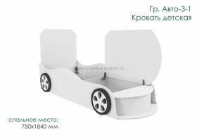 Кровать одноместная Авто-3-1 с рисунком Авто Лайм в Среднеколымске - srednekolymsk.katalogmebeli.com | фото 3