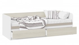 Кровать «Сканди» с 2 ящиками Дуб Гарден/Белый/Глиняный серый в Среднеколымске - srednekolymsk.katalogmebeli.com | фото 2