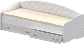 Кровать Софа-7 с мягкой спинкой (800х1900) Белый в Среднеколымске - srednekolymsk.katalogmebeli.com | фото 1