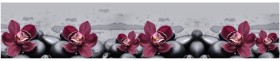 Кухонный фартук КМ 14 Орхидея Цветы Камни в Среднеколымске - srednekolymsk.katalogmebeli.com | фото