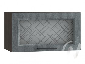 Либерти Шкаф верхний горизонтальный со стеклом ШВГС 609 (Холст грей/корпус венге) в Среднеколымске - srednekolymsk.katalogmebeli.com | фото