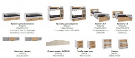 Лючия кровать 0,9 белый/ателье светлое в Среднеколымске - srednekolymsk.katalogmebeli.com | фото 2