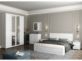 Модульная спальня Барселона (Белый/Белый глянец) в Среднеколымске - srednekolymsk.katalogmebeli.com | фото 1