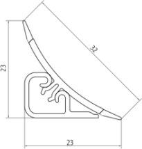 Плинтус LB-23, L=3000мм, травертин феллини в Среднеколымске - srednekolymsk.katalogmebeli.com | фото 2