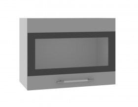 Ройс ВПГСФ 600 Шкаф верхний горизонтальный со стеклом с фотопечатью высокий (Грей софт/корпус Серый) в Среднеколымске - srednekolymsk.katalogmebeli.com | фото