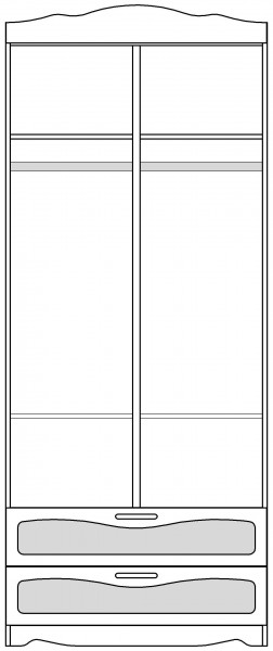Шкаф 2-х створчатый с ящиками серии Иллюзия 99 Серый в Среднеколымске - srednekolymsk.katalogmebeli.com | фото 5