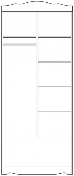 Шкаф 2-х створчатый серии Иллюзия 99 Серый в Среднеколымске - srednekolymsk.katalogmebeli.com | фото 4
