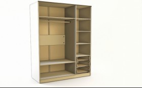 Шкаф 3-х створчатый с ящиками Бэлла (Выбеленное дерево/Белый) в Среднеколымске - srednekolymsk.katalogmebeli.com | фото 3