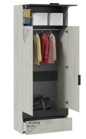 Шкаф комбинированный для одежды «Оксфорд-2» в Среднеколымске - srednekolymsk.katalogmebeli.com | фото 2