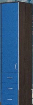 Шкаф-пенал №2 (закрытый) Бодего темный/Голубой в Среднеколымске - srednekolymsk.katalogmebeli.com | фото