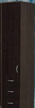 Шкаф-пенал №2 (закрытый) Бодего темный/Венге в Среднеколымске - srednekolymsk.katalogmebeli.com | фото 1