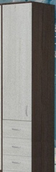 Шкаф-пенал №2 (закрытый) Бодего темный/Винтерберг в Среднеколымске - srednekolymsk.katalogmebeli.com | фото 1