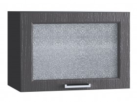 Шкаф верхний горизонтальный со стеклом 609, ШВГС 609 (Клен серый/корпус венге) в Среднеколымске - srednekolymsk.katalogmebeli.com | фото