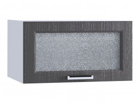 Шкаф верхний горизонтальный со стеклом 610, ШВГС 610 (Клен серый/корпус белый) в Среднеколымске - srednekolymsk.katalogmebeli.com | фото