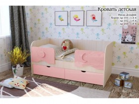 Соня Кровать детская 2 ящика 1.6 Розовый глянец в Среднеколымске - srednekolymsk.katalogmebeli.com | фото